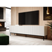 PAFOS RTV cabinet on black steel frame 200x40x60 cm white matt - TV cabinets made of furniture boardSTV-ZPM<<<TV