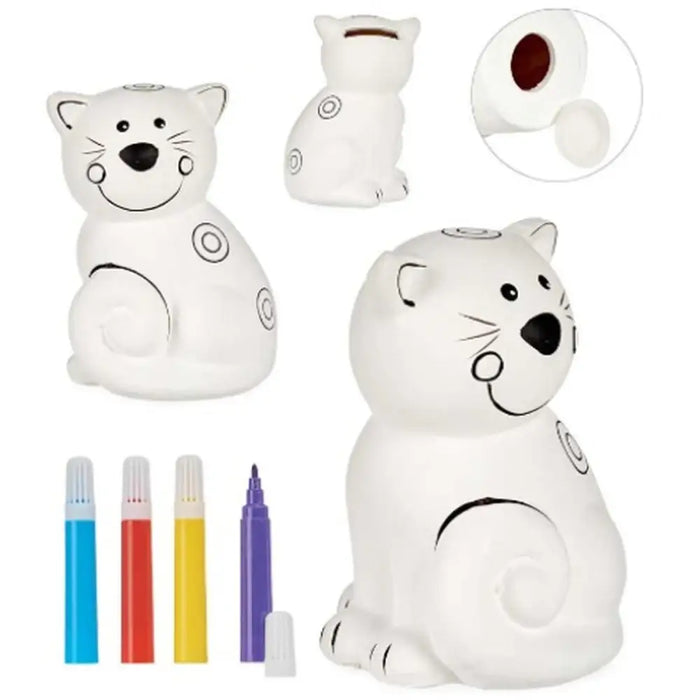 Paint Your Own Money Box Pincello Ceramic Cat 9 x 11,8 x 8,5 cm (12 Units) - Декорация и Осветление<<<Дом