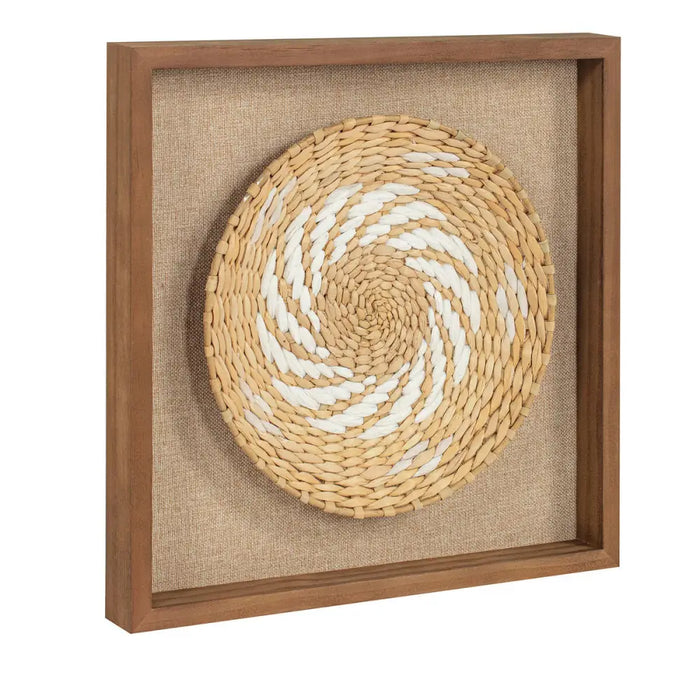 Painting 3D Home ESPRIT Jute Pinewood 35 x 3,6 x 35 cm - Декорация и Осветление<<<Дом Градина<<<BigBuy&&&Картини и