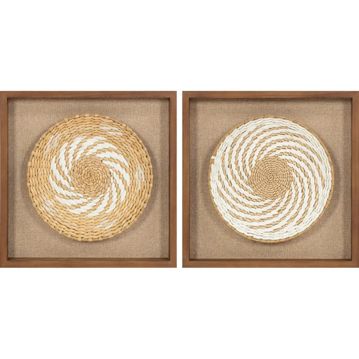 Painting 3D Home ESPRIT Jute Pinewood 35 x 3,6 x 35 cm - Декорация и Осветление<<<Дом Градина<<<BigBuy&&&Картини и