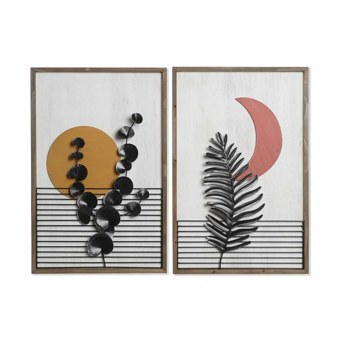 Painting DKD Home Decor 51 x 3 x 76,5 cm Moon Scandinavian (2 Units) - Декорация и Осветление<<<Дом