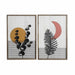 Painting DKD Home Decor 51 x 3 x 76,5 cm Moon Scandinavian (2 Units) - Декорация и Осветление<<<Дом