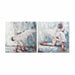 Painting DKD Home Decor Canvas Grey Blue Wood White (100 x 3 x 100 cm) (2 Units) - Декорация и Осветление<<<Дом