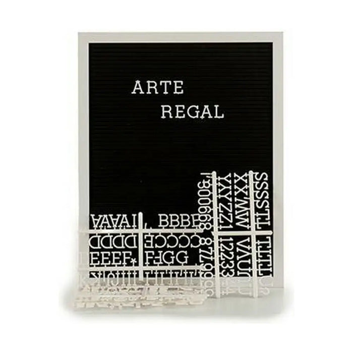 Painting Gift Decor White Black 2,5 x 50,5 x 40,5 cm Panel 144 Letters (12 Units) - Декорация и Осветление<<<Дом