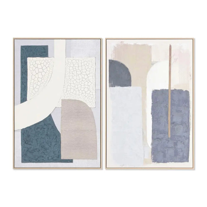 Painting Home ESPRIT Blue Grey Abstract Urban (2 Units) - Декорация и Осветление<<<Дом Градина<<<BigBuy&&&Картини и