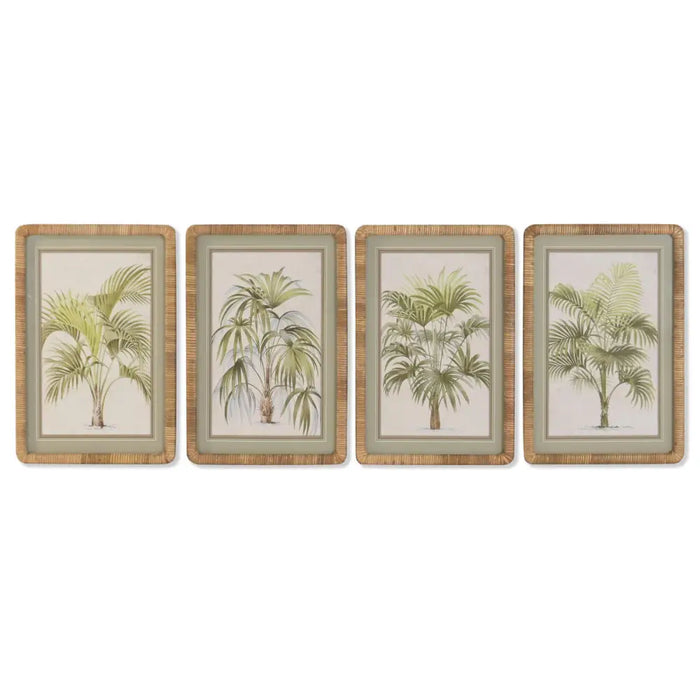 Painting Home ESPRIT Green Natural Palms Tropical 40 X 2,5 X 60 CM (4 Units) - Декорация и Осветление<<<Дом