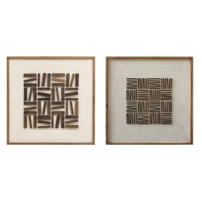 Painting Home ESPRIT Pinewood Recycled Wood 62 x 4 x 62 cm - Декорация и Осветление<<<Дом Градина<<<BigBuy&&&Картини и