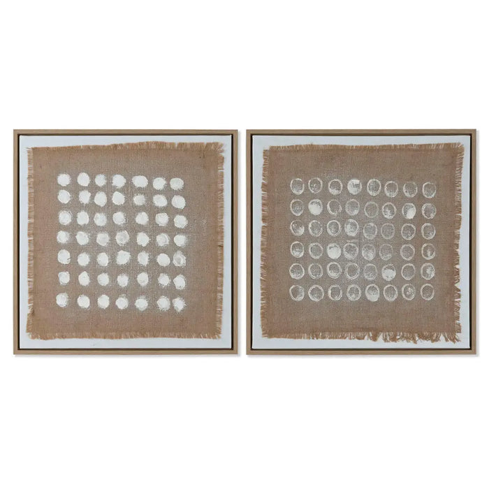 Painting Home ESPRIT White Beige Modern 60 x 3,8 x 60 cm (2 Units) - Декорация и Осветление<<<Дом