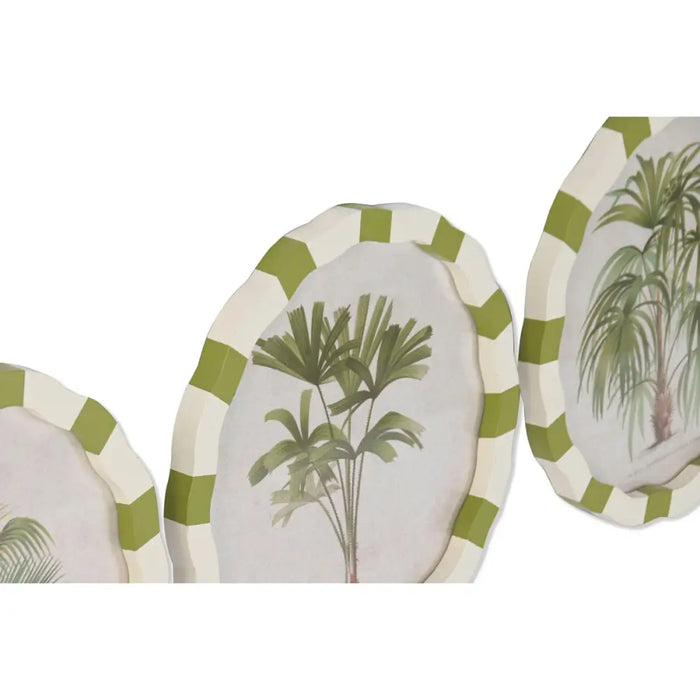 Painting Home ESPRIT White Green Palms Tropical 30 x 2 x 30 cm (4 Units) - Декорация и Осветление<<<Дом
