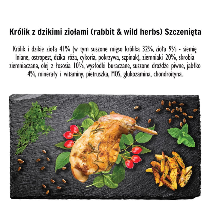 PAKA ZWIERZAKA Puppy Rabbit with wild herbs S - dry dog food - 9kg