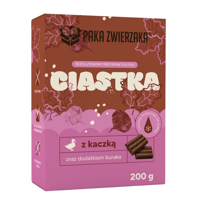 PAKA ZWIERZAKA Duck with beetroot – dog treat – 200g