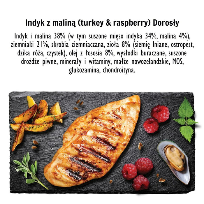 Fodder Paka Zwierzaka Turkey with raspberry M Turkey 3 Kg