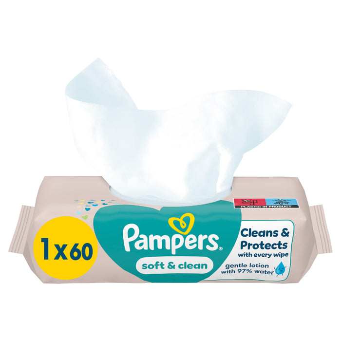 WET TOWELS SOFT&CLEAN 60 COUNTS PAMPERS