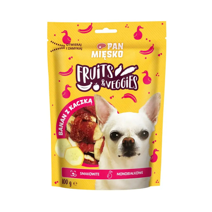 PAN MIĘSKO Fruits & Veggies Banana with duck - dog treat - 100g - DelicaciesDLP-PRZ<<<For the dogDLP<<<ActionPL