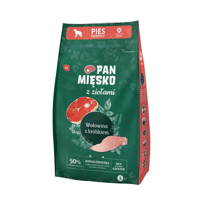 PAN MIĘSKO with Herbs Beef with Rabbit M - dry dog food - 3kg - Dry foodDLP-KAS<<<For the dogDLP<<<ActionPL