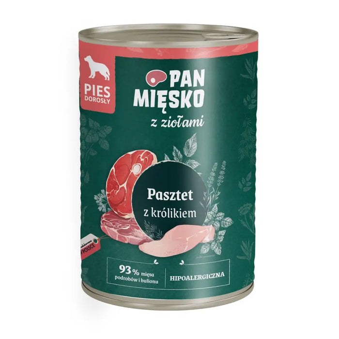 PAN MIĘSKO with herbs Rabbit pate - wet dog food - 400g - Wet foodDLP-KAM<<<For the dogDLP<<<ActionPL