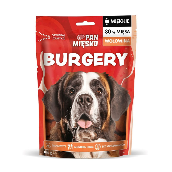PAN MIĘSKO Beef Burgers - dog treat - 100g