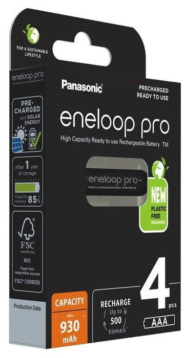 Rechargeable batteries PANASONIC ENELOOP PRO AAA 930 mAh 4 szt (BK-4HCDE/4CP)