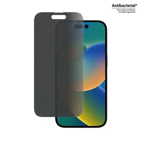 PanzerGlass Classic Fit antibacterial privacy glass for iPhone 14 Pro - Cell phone tempered