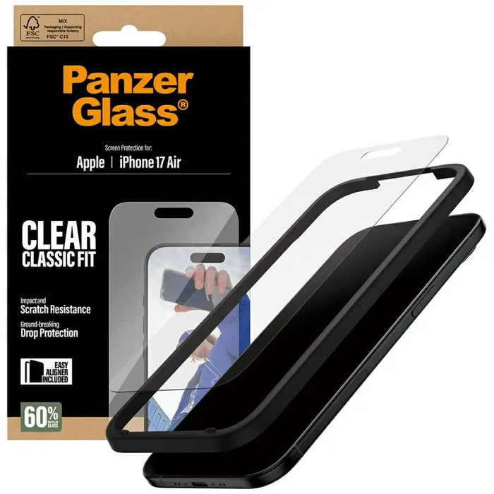 PanzerGlass Classic Fit EasyAligner Tempered Glass for iPhone Air - Cell phone tempered glass<<<HurtelXML