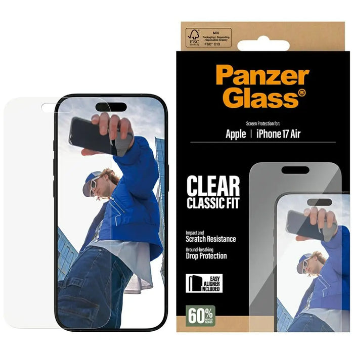 PanzerGlass Classic Fit EasyAligner Tempered Glass for iPhone Air - Cell phone tempered glass<<<HurtelXML
