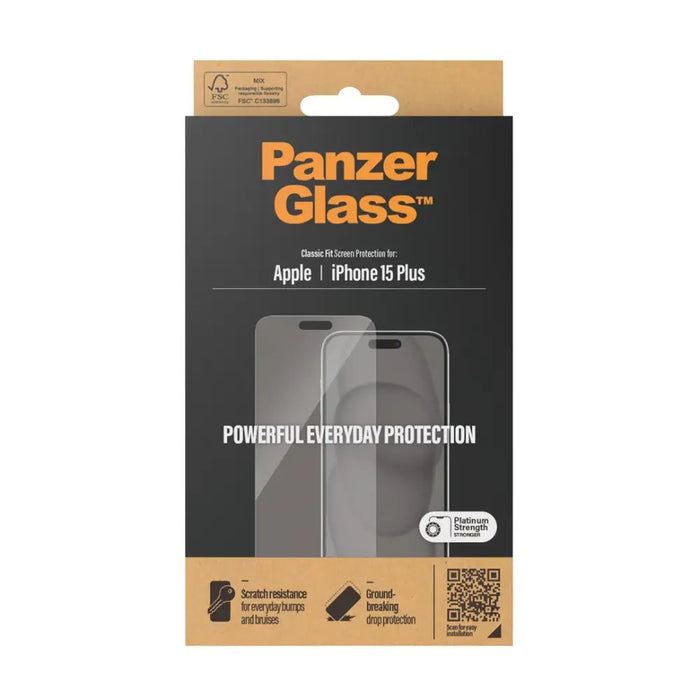 PanzerGlass Classic Fit glass for iPhone 15 Plus - Protective lensesAKG-SZK<<<GSM accessoriesAKG<<<ActionPL&&&Cell