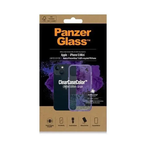 PanzerGlass ClearCase antibacterial Military Grade certified case for iPhone 13 mini - transparent purple - Cell phone