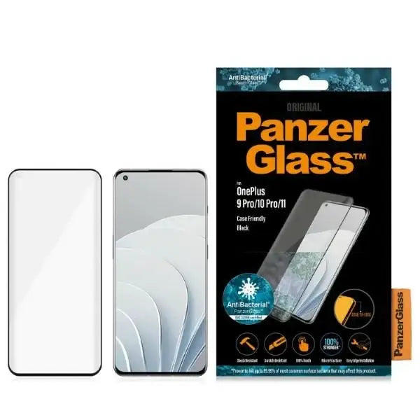 PanzerGlass E2E Microfracture antibacterial glass on OnePlus 9 Pro / 10 Pro / 11 - with black frame - Cell phone