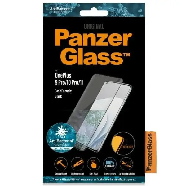 PanzerGlass E2E Microfracture antibacterial glass on OnePlus 9 Pro / 10 Pro / 11 - with black frame - Cell phone