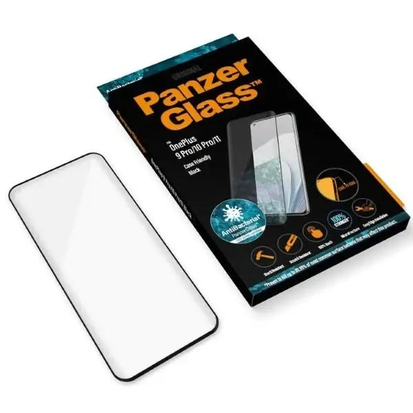 PanzerGlass E2E Microfracture antibacterial glass on OnePlus 9 Pro / 10 Pro / 11 - with black frame - Cell phone