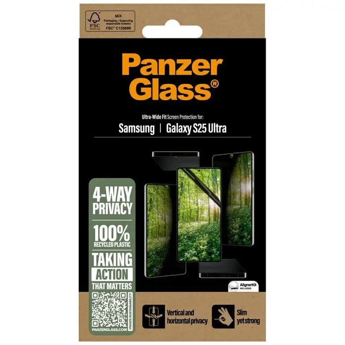 PanzerGlass Eco Matrix Ultra-Wide Fit Privacy Glass for Samsung Galaxy S25 Ultra - Cell phone tempered glass<<<HurtelXML