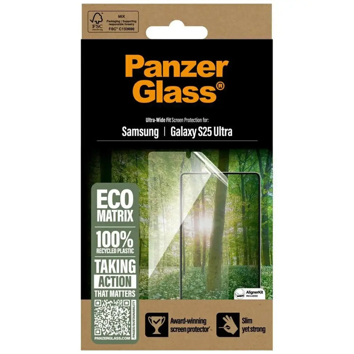 PanzerGlass Eco Matrix Ultra-Wide Fit Tempered Glass for Samsung Galaxy S25 Ultra - Cell phone tempered