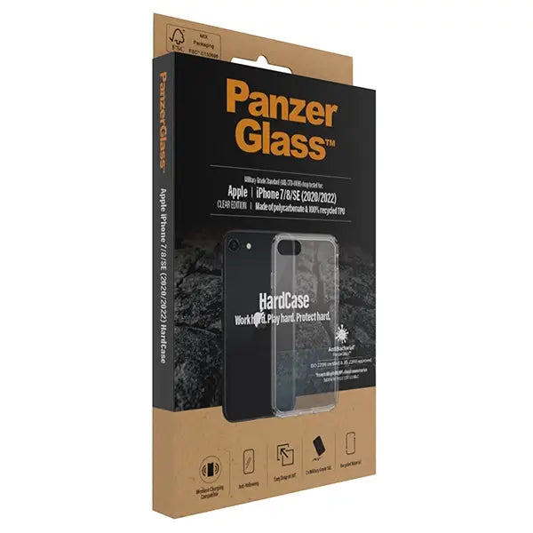 PanzerGlass HardCase antibacterial Military Grade certified case for iPhone SE 2022 / SE 2020 / 7 / 8 - transparent