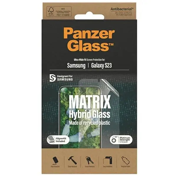 PanzerGlass Matrix hybrid glass with positioner for Samsung Galaxy S23 - Cell phone tempered glass<<<HurtelXML