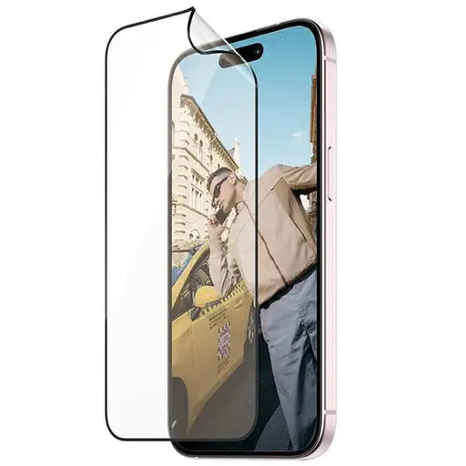 PanzerGlass Matrix Ultra-Wide-Fit hybrid glass for iPhone 15 with positioner - Cell phone tempered glass<<<HurtelXML