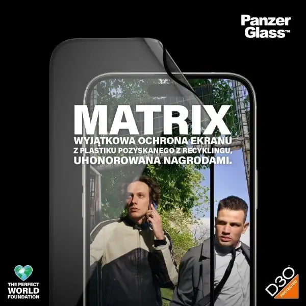 PanzerGlass Matrix Ultra-Wide-Fit hybrid glass for iPhone 15 Plus with positioner - Cell phone tempered