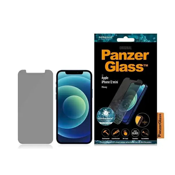 PanzerGlass Standard Super+ antibacterial privatizing tempered glass for iPhone 12 mini - Cell phone tempered
