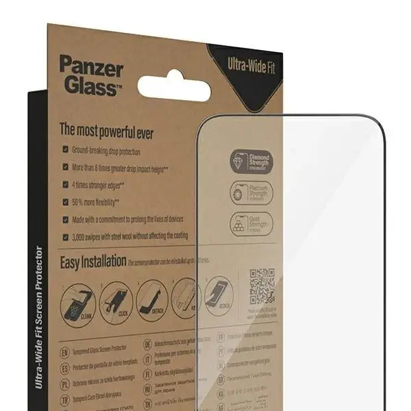 PanzerGlass Ultra-Wide Fit Antibacterial Tempered Glass with Positioner for iPhone 14 Pro Max - Cell phone tempered