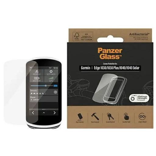 PanzerGlass Ultra-Wide Fit Antibacterial Tempered Glass for Garmin 1030 / 1030 Plus / 1040 / 1040 Solar - Cell phone