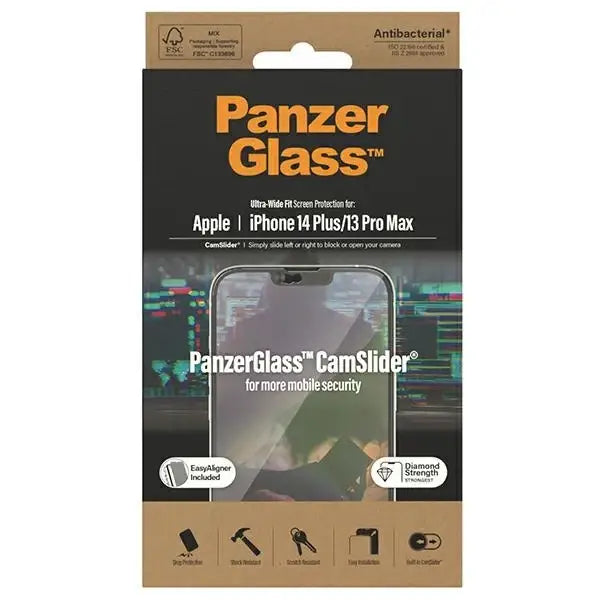 PanzerGlass Ultra-Wide Fit antibacterial tempered glass with camera cover and positioner iPhone 14 Plus / 13 Pro Max
