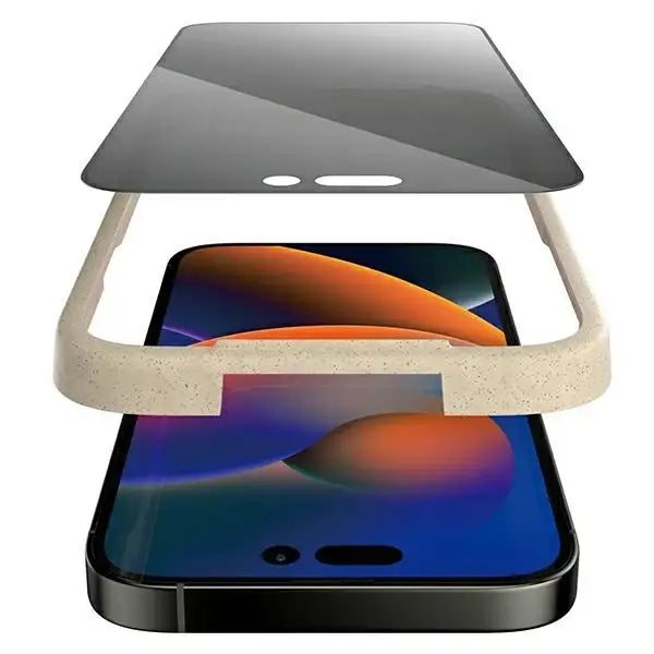 PanzerGlass Ultra-Wide Fit Tempered Glass Antibacterial Privacy with Positioner for iPhone 14 Pro Max - Cell phone