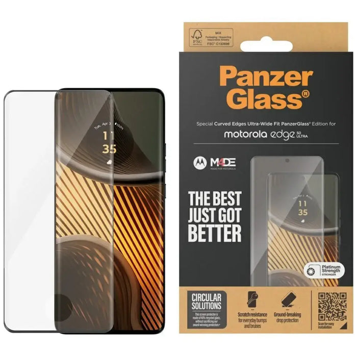PanzerGlass Ultra-Wide Fit Tempered Glass for Motorola Edge 50 Ultra - Cell phone tempered glass<<<HurtelXML