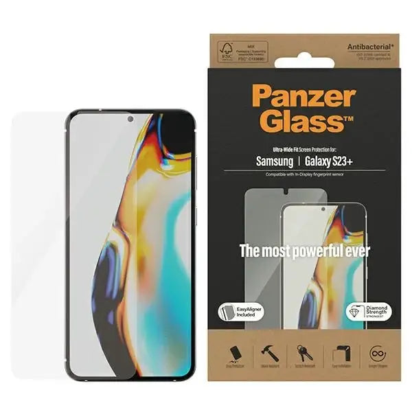 PanzerGlass Ultra-Wide Fit tempered glass with applicator for Samsung Galaxy S23+ - Cell phone tempered