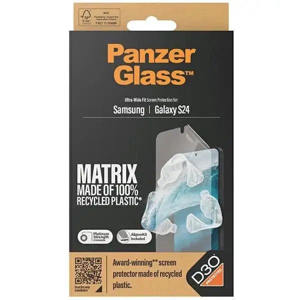 PanzerGlass Ultra-Wide Fit tempered glass with D3O® with applicator for Samsung Galaxy S24 - Cell phone tempered