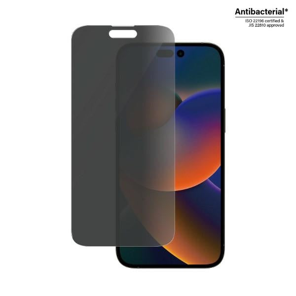 PanzerGlass Classic Fit antibacterial privacy glass for iPhone 14 Pro Max