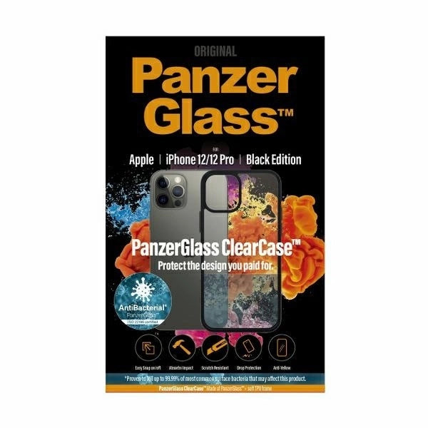 PanzerGlass ClearCase antibacterial case for iPhone 12 / 12 Pro - transparent and black