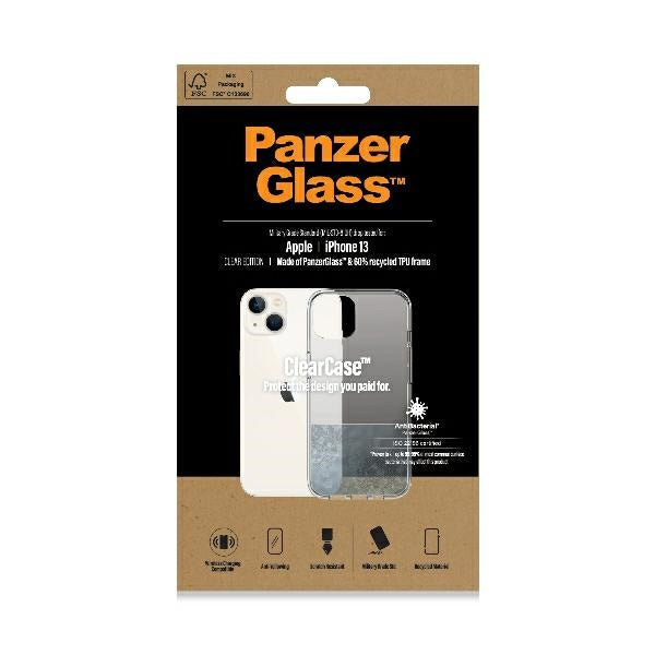 PanzerGlass ClearCase antibacterial case with Military Grade certificate for iPhone 13 / 14 / 15 - transparent