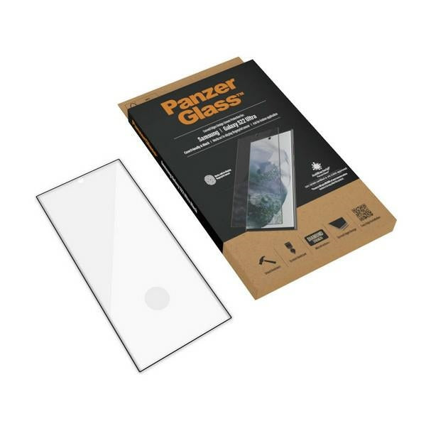 PanzerGlass E2E Microfracture antibacterial glass for Samsung Galaxy S22 Ultra - with black frame