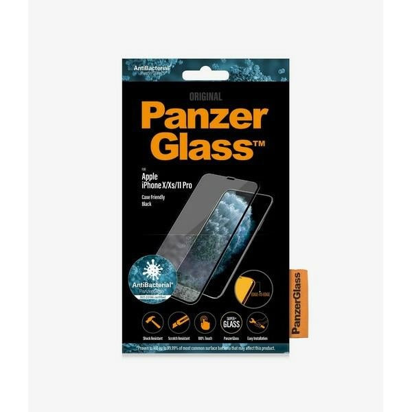 PanzerGlass E2E Super+ tempered glass for iPhone X / XS /11 Pro - with black frame