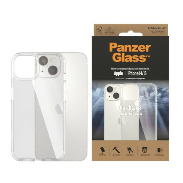PanzerGlass HardCase antibacterial Military Grade certified case for iPhone 14 / 15 / 13 - transparent